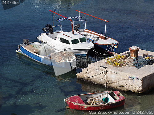 Image of boat moored in the mediterranean sea