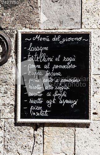 Image of Italian Menu