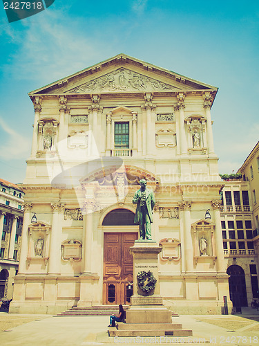 Image of Retro look San Fedele church, Milan