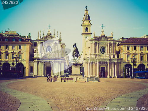 Image of Retro look Piazza San Carlo, Turin