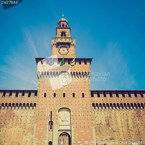 Image of Retro look Castello Sforzesco, Milan