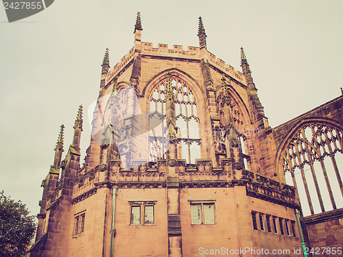 Image of Retro look Coventry Cathedral ruins