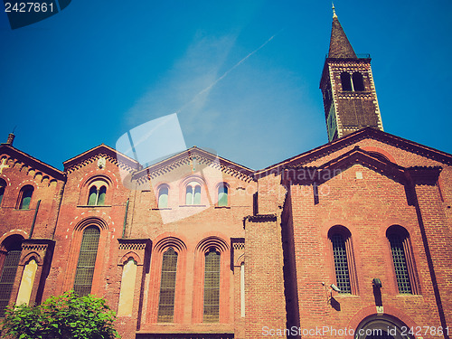 Image of Retro look Sant Eustorgio church, Milan