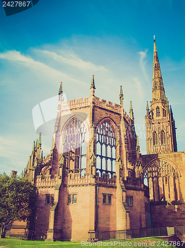 Image of Retro look Coventry Cathedral ruins