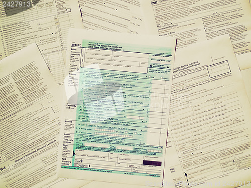 Image of Retro look Tax forms