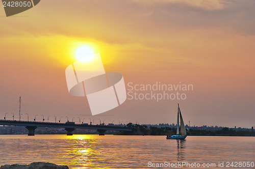 Image of sunset on river