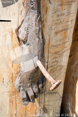 Image of foot of Jesus