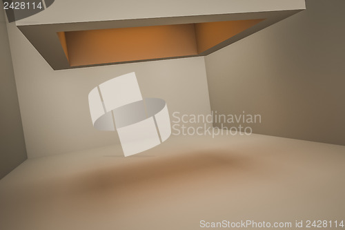 Image of room with orange light