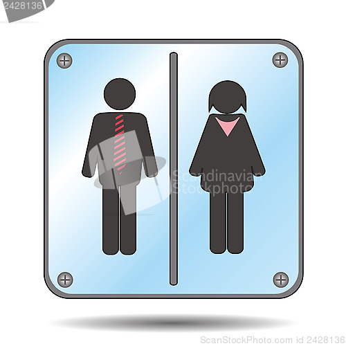 Image of restroom sign with man and woman