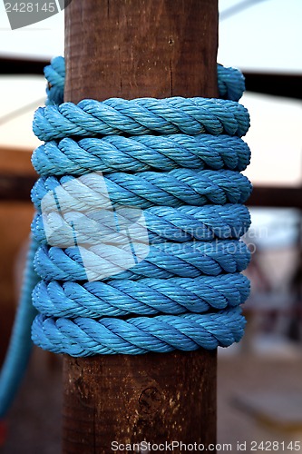 Image of blue rope fence 