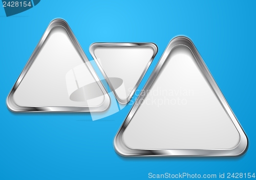 Image of Abstract vector shapes with silver frame