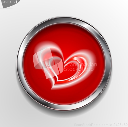 Image of Abstract vector button with love symbol