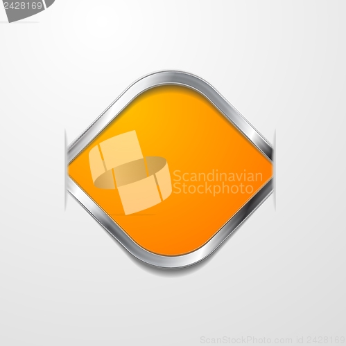 Image of Abstract vector shape with silver frame