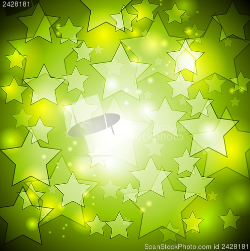 Image of Bright green stars vector design