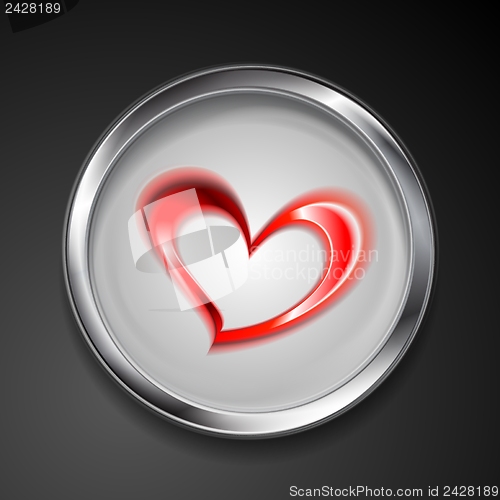 Image of Abstract vector button with love symbol