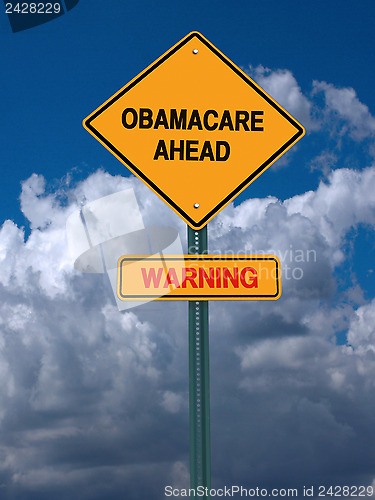 Image of obamacare ahead warning conceptual post