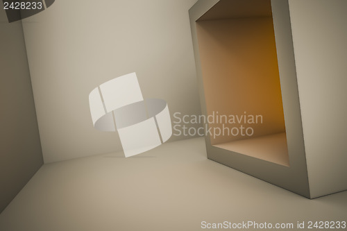Image of room with orange light
