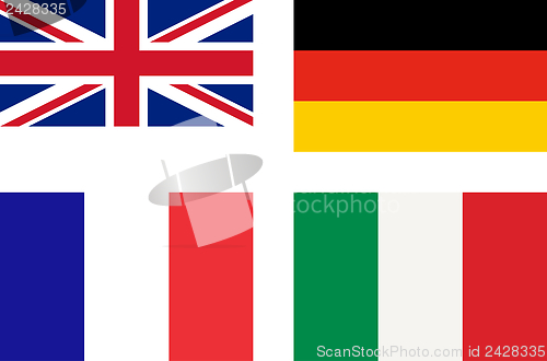 Image of Flags of UK Germany France Italy