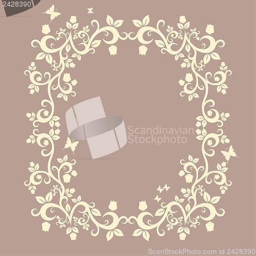 Image of brown or fallow beautiful illustration of floral ornament for your design 