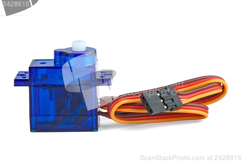 Image of Small blue servo-unit for RC modelling