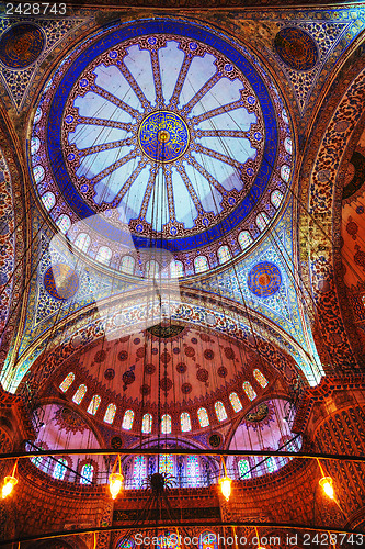 Image of Ancient paintings on the roof in Sultan Ahmed Mosque (Blue Mosqu