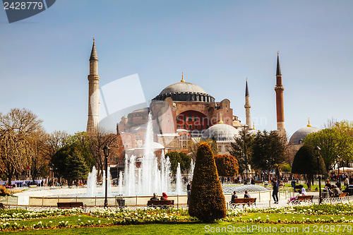 Image of Hagia Sophia in Istanbul, Turkey early in the morning