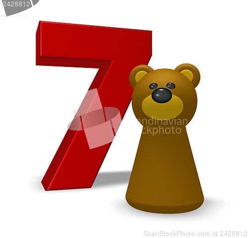 Image of number seven and bear