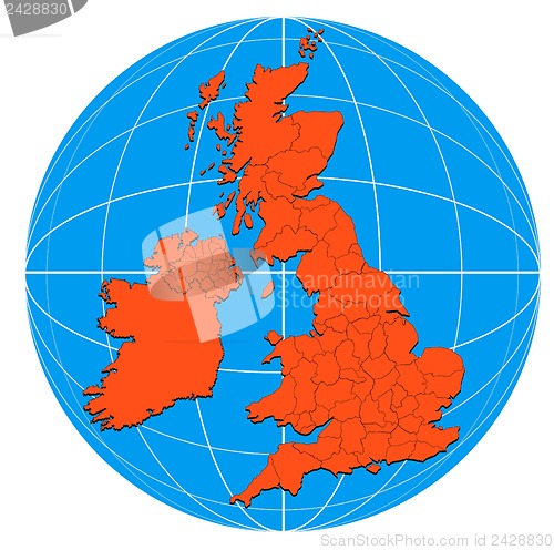 Image of Globe British Isles Map