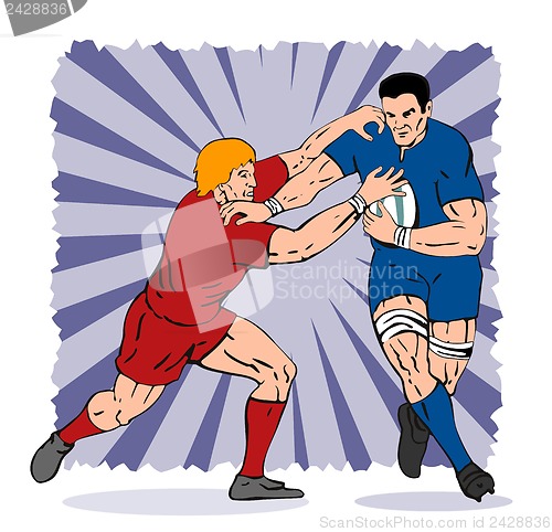 Image of Rugby Player Tackling
