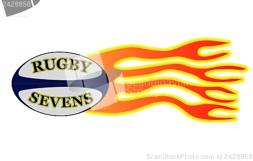 Image of Rugby Sevens Ball with Fire