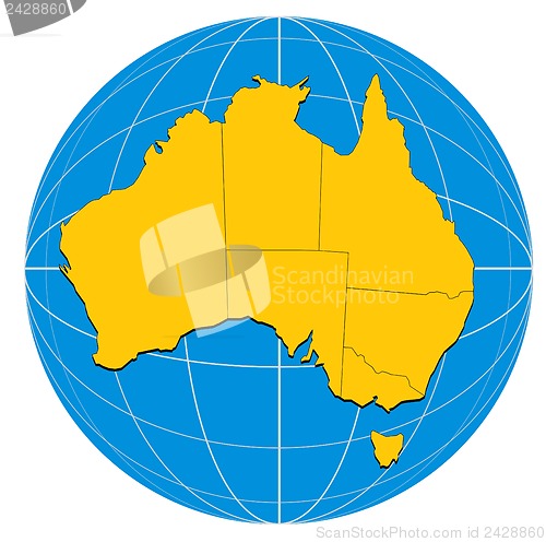 Image of Globe Australia Map