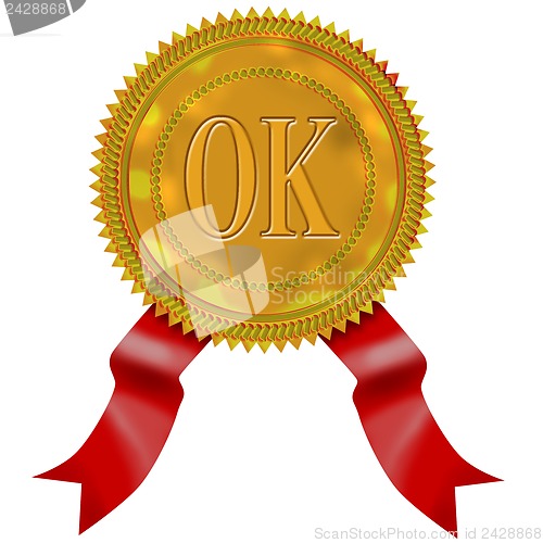 Image of Gold Seal Red Ribbon OK