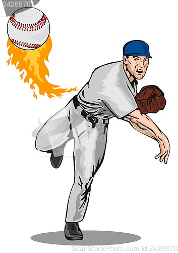 Image of American Baseball Player Pitcher