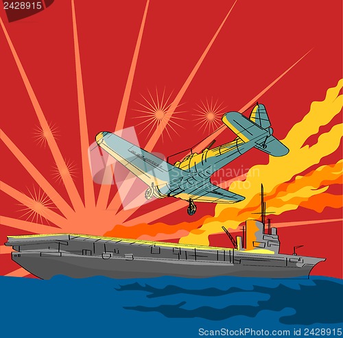 Image of Airplane Attacking Ship