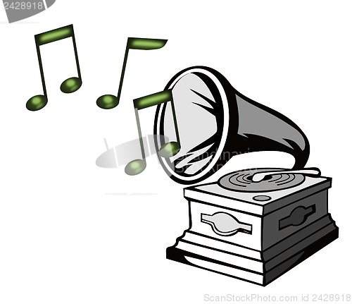 Image of Phonograph with Treble Clef