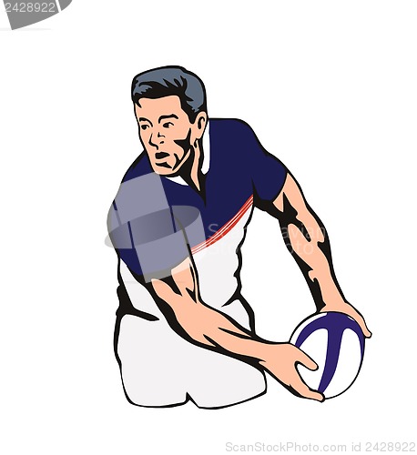 Image of Rugby player passing the ball