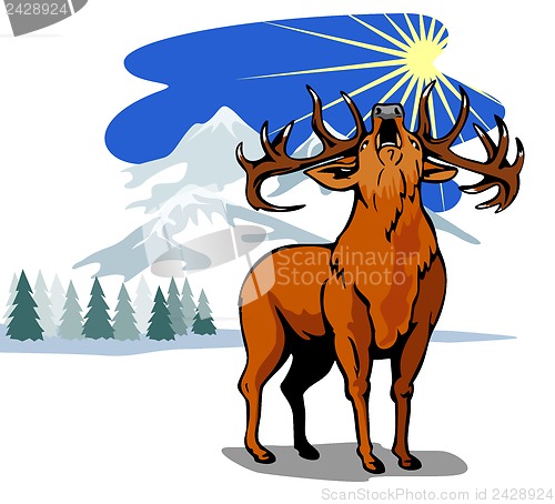 Image of Deer in the Snow Mountains