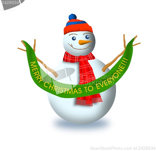 Image of Snowman with Christmas Label