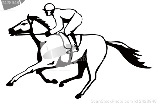 Image of Horse and Jockey Racing Retro