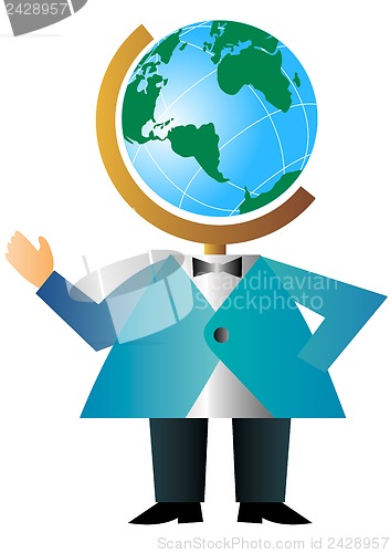 Image of Man with Globe Head