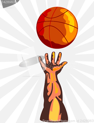 Image of Basketball Hand Retro