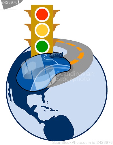 Image of Computer Mouse On Globe