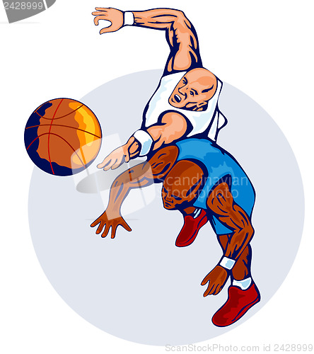 Image of Basketball Players Rebound