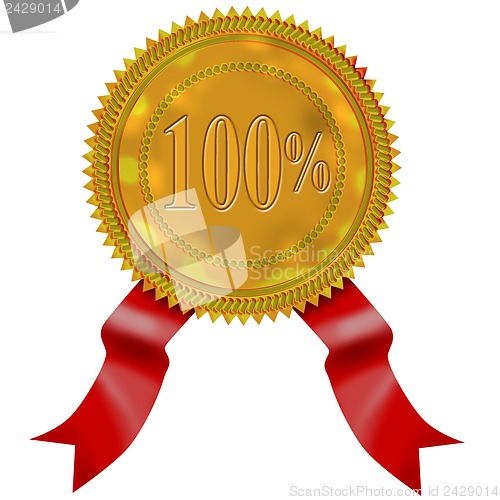 Image of Gold Seal Red Ribbon 100%