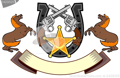 Image of Colt 45 and Horseshoe Emblem