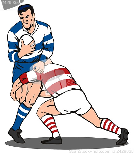 Image of Rugby Player Tackled 