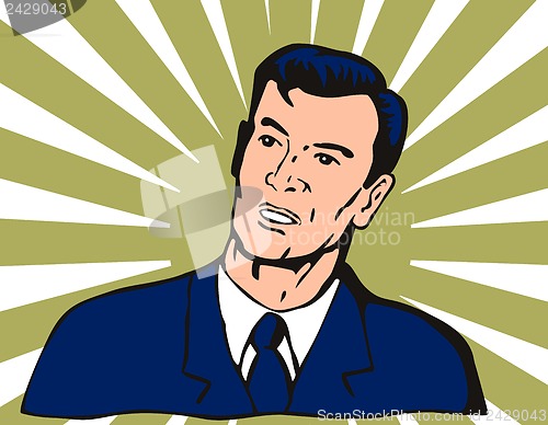 Image of Businessman Looking Up