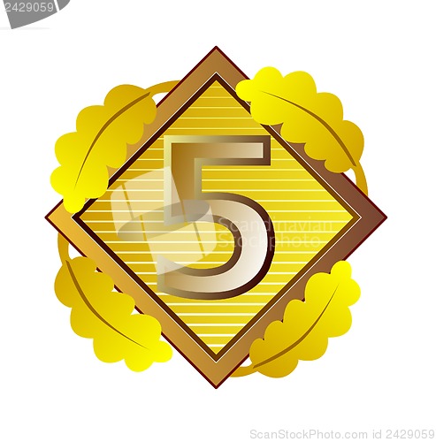 Image of Number 5 in Diamond