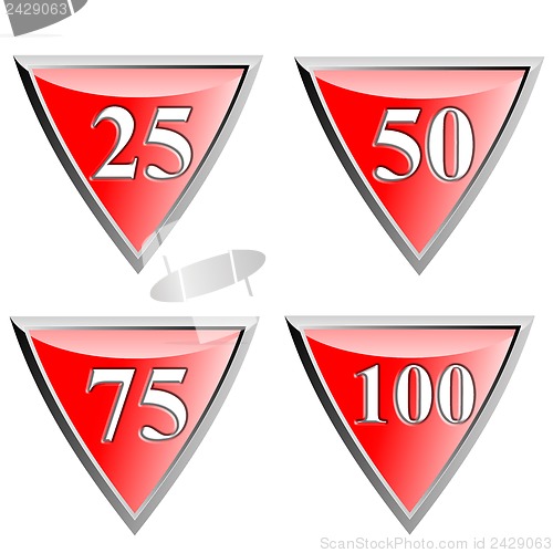 Image of Number Icon Diamond Red Metal