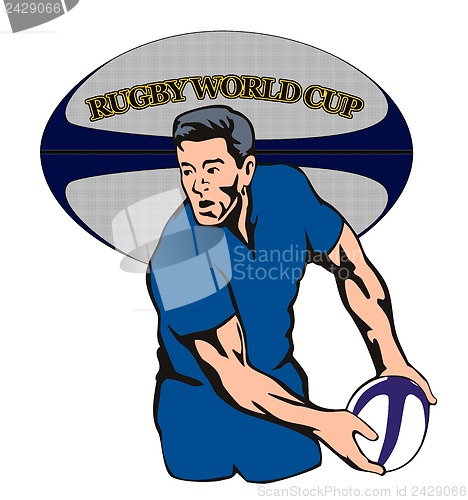 Image of Rugby player passing ball